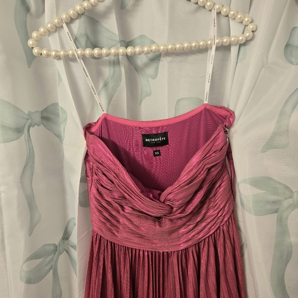 NWOT Retrofete Elora Dress XS Strapless Hot Pink Gown Maxi Dress Wedding Guest - Picture 10 of 13